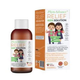 Phytoadvance Relief Kids Solution 100Ml. Complemento Alimenticio con Cúrcuma, Granada, Jengibre para Mucosidades, Sabor Cereza para Niños