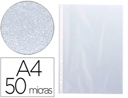 Q-connect Funda multitaladro piel de naranja, 50 micras, formato Din A4, caja de 100 unidades