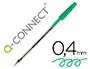 Q-connect Bolígrafo Transparente Verde Medio kf01043, Tinta a Base de Aceite, Punta 1 mm, Trazo 0.4 mm, Escritura Suave