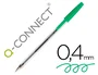 Q-connect Bolígrafo Transparente Verde Medio kf01043, Tinta a Base de Aceite, Punta 1 mm, Trazo 0.4 mm, Escritura Suave