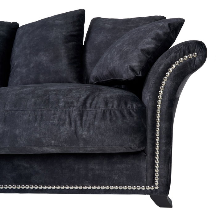 Sofá 3 Plazas Gris Oscuro Tejido Salón 228 X 97 X 100 cm