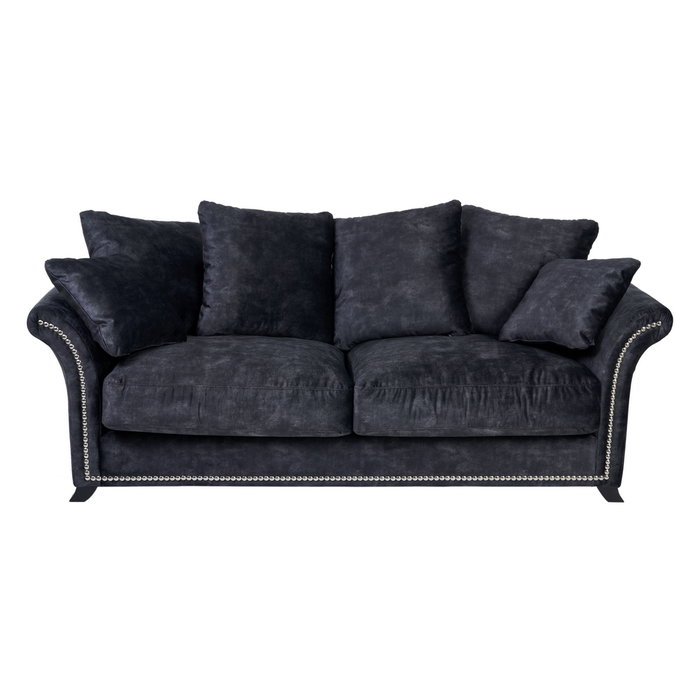 Sofá 3 Plazas Gris Oscuro Tejido Salón 228 X 97 X 100 cm