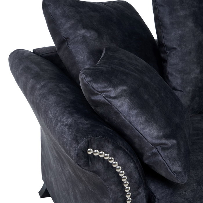 Sofá 3 Plazas Gris Oscuro Tejido Salón 228 X 97 X 100 cm