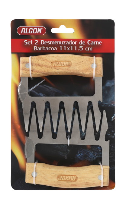 Algon Bbq Set de 2 Desmenuzadores de Carne BBQ Wood