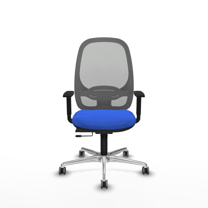 PIQUERAS Y CRESPO Silla de oficina Cilanco con mecanismo Sincro/Traslack, Azul y Gris