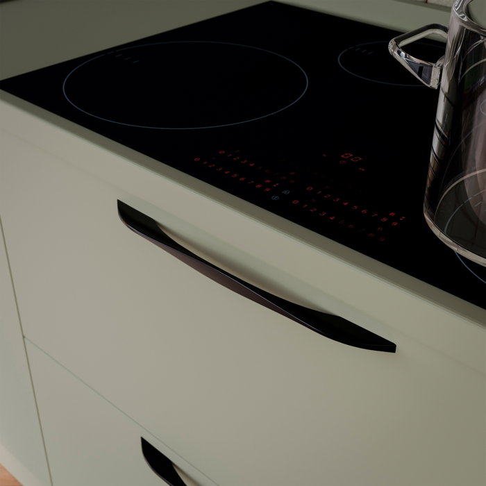 Emuca Lote de 8 tiradores para mueble Varna, L181mm, intereje 160mm, Zamak, Pintado negro Emuca Lote de 8 tiradores para mueble Varna, L181mm, intereje 160mm, Zamak, Pintado negro