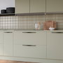Emuca Lote de 8 tiradores para mueble Varna, L181mm, intereje 160mm, Zamak, Pintado negro