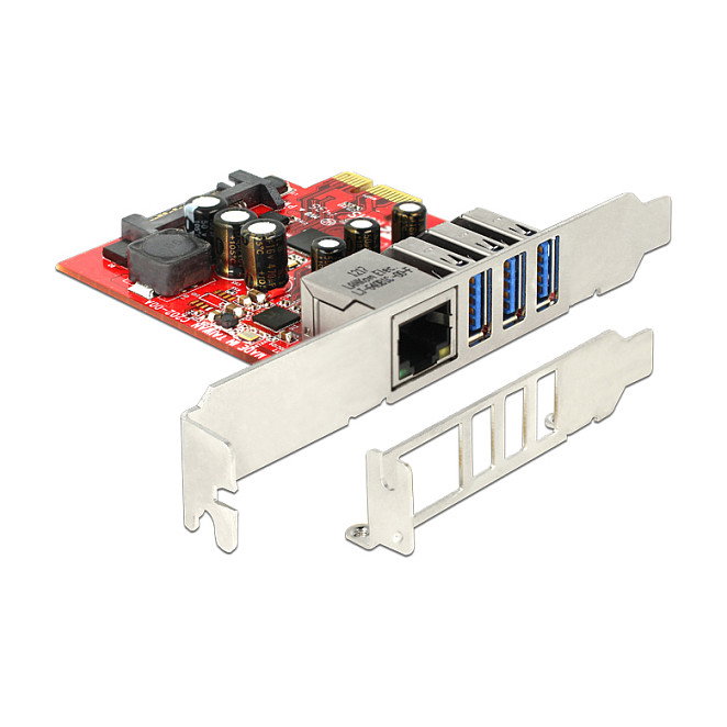 DeLOCK 89382 Tarjeta PCI Express con 3 x USB 5 Gbps y 1 x Gigabit LAN DeLOCK 89382 Tarjeta PCI Express con 3 x USB 5 Gbps y 1 x Gigabit LAN