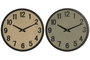 DKD Home Decor Reloj de Pared Resina MDF 40x40 cm Surtido de 2 Colores