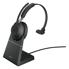 Jabra Evolve2 65 Mono UC Auriculares Inalámbricos Diadema Negros con Link 380a, Ladestation, Bluetooth 5.0, 24h Batería, para Microsoft Teams, Zoom