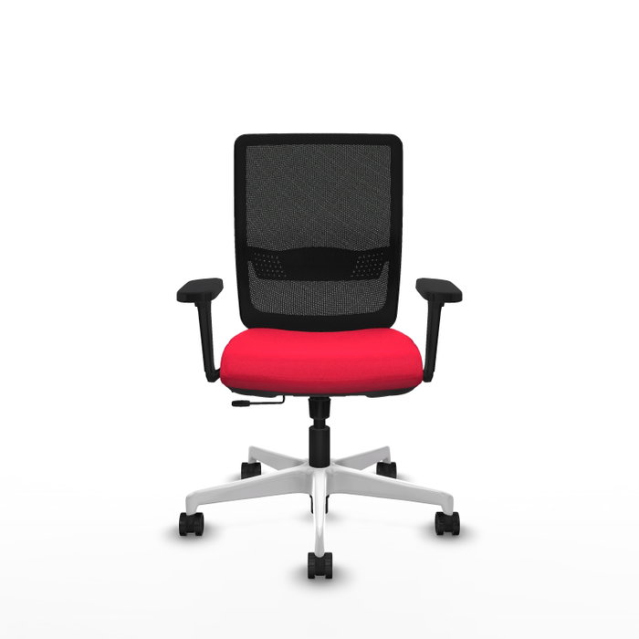 PIQUERAS Y CRESPO Silla de oficina Haches con mecanismo Sincro/Traslack, Rojo y Negro