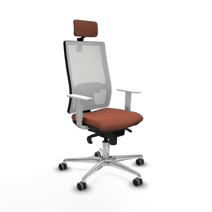 PIQUERAS Y CRESPO Silla de oficina Horna con mecanismo Sincro, Marrón y Blanco PIQUERAS Y CRESPO Silla de oficina Horna con mecanismo Sincro, Marrón y Blanco