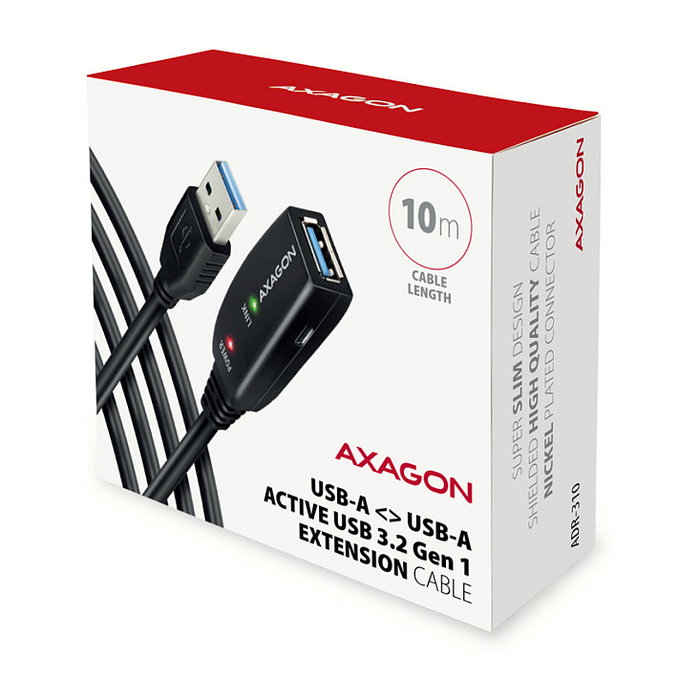 Axagon ADR-310 Cable de extensión USB 3.2 Gen 1 activo, 10m
