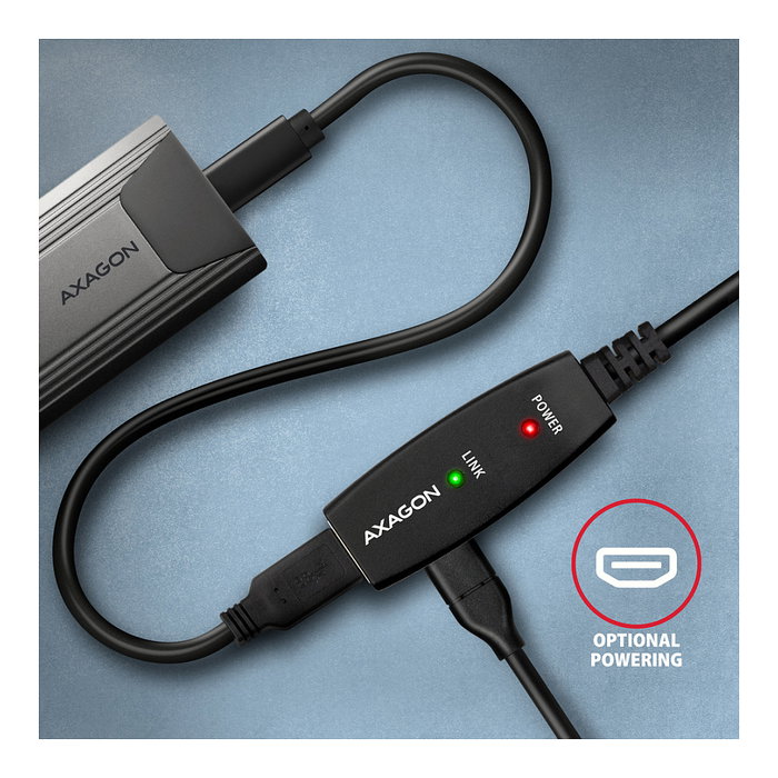 Axagon ADR-310 Cable de extensión USB 3.2 Gen 1 activo, 10m