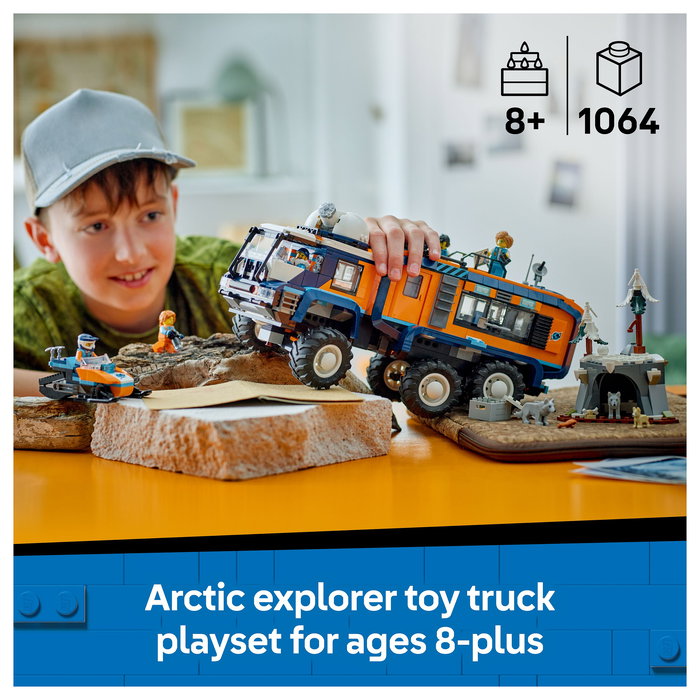 LEGO 60471 City Arktis-Truck mit Labor - Juego de Construcción Laboratorio Científico Móvil Exploradores Árticos, 1064 Piezas, Para 8+ Años