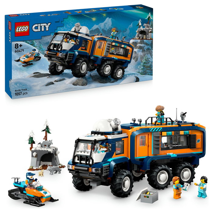 LEGO 60471 City Arktis-Truck mit Labor - Juego de Construcción Laboratorio Científico Móvil Exploradores Árticos, 1064 Piezas, Para 8+ Años