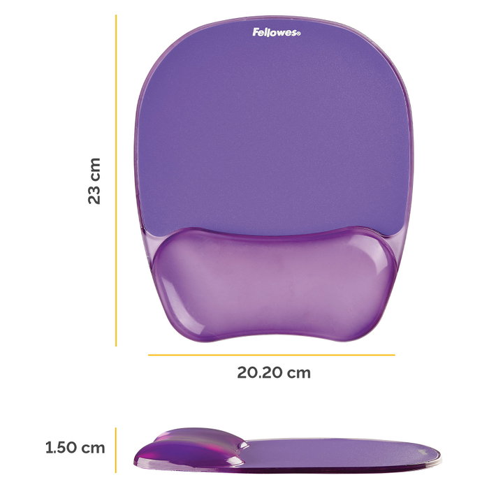 Fellowes Alfombrilla y Reposamuñecas de Gel Crystal Violeta Fellowes Alfombrilla y Reposamuñecas de Gel Crystal Violeta