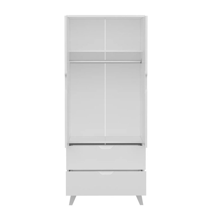 Hanah Home Armario Blanco 72x176x47 cm Fabricado en Tablero de Partículas Recubierto de Melamina Grosor 18mm