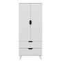 Hanah Home Armario Blanco 72x176x47 cm Fabricado en Tablero de Partículas Recubierto de Melamina Grosor 18mm