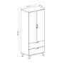 Hanah Home Armario Blanco 72x176x47 cm Fabricado en Tablero de Partículas Recubierto de Melamina Grosor 18mm