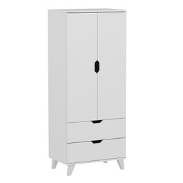 Hanah Home Armario Blanco 72x176x47 cm Fabricado en Tablero de Partículas Recubierto de Melamina Grosor 18mm