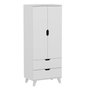 Hanah Home Armario Blanco 72x176x47 cm Fabricado en Tablero de Partículas Recubierto de Melamina Grosor 18mm