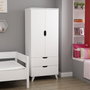 Hanah Home Armario Blanco 72x176x47 cm Fabricado en Tablero de Partículas Recubierto de Melamina Grosor 18mm
