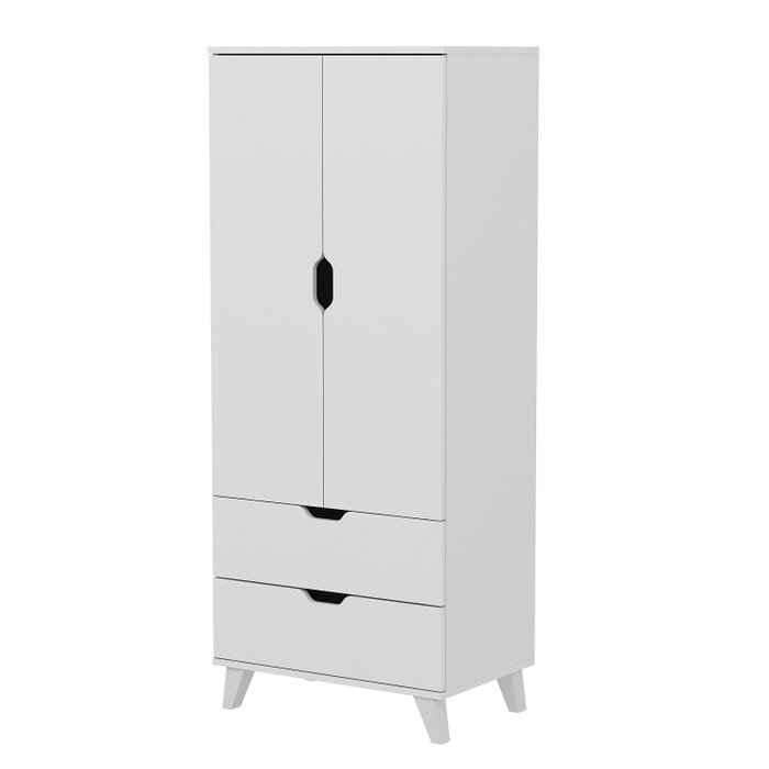 Hanah Home Armario Blanco 72x176x47 cm Fabricado en Tablero de Partículas Recubierto de Melamina Grosor 18mm