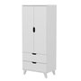 Hanah Home Armario Blanco 72x176x47 cm Fabricado en Tablero de Partículas Recubierto de Melamina Grosor 18mm