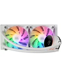 Mars Gaming ML-LCD240 Refrigeración Líquida AIO para CPU con Pantalla LCD ARGB, 240mm, Blanco, 2 Ventiladores FDB ARGB, TDP 500W, Compatible Intel LGA 1700/1200/115x y AMD AM5/AM4