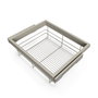 Emuca Kit de cesta de alambre y bastidor de guías con cierre suave para armario, regulable, módulo 600mm, Gris piedra