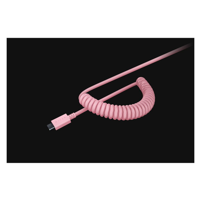 Razer PBT Keycap + Coiled Cable Upgrade Set - Quartz Pink - US/UK Razer PBT Keycap + Coiled Cable Upgrade Set - Quartz Pink - US/UK