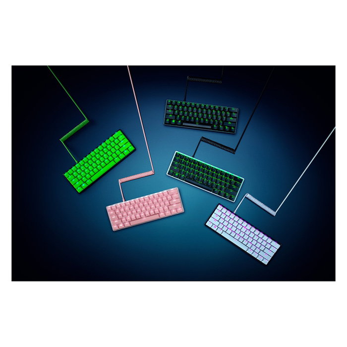 Razer PBT Keycap + Coiled Cable Upgrade Set - Quartz Pink - US/UK Razer PBT Keycap + Coiled Cable Upgrade Set - Quartz Pink - US/UK