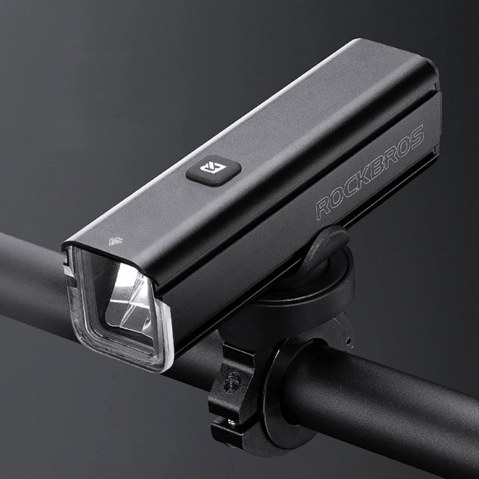 Rockbros Luz delantera de bicicleta 1000 lm con cable USB-C a USB-A, negra