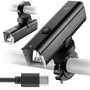 Rockbros Luz delantera de bicicleta 1000 lm con cable USB-C a USB-A, negra