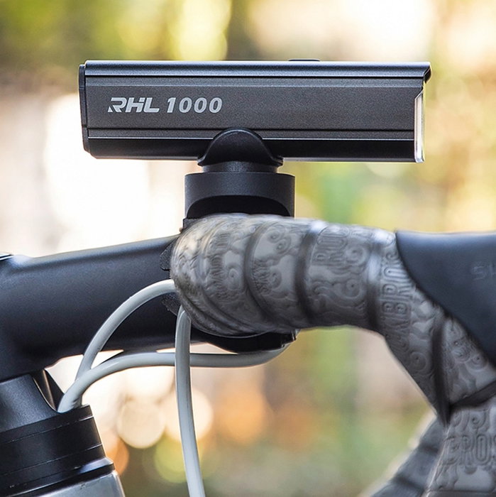 Rockbros Luz delantera de bicicleta 1000 lm con cable USB-C a USB-A, negra
