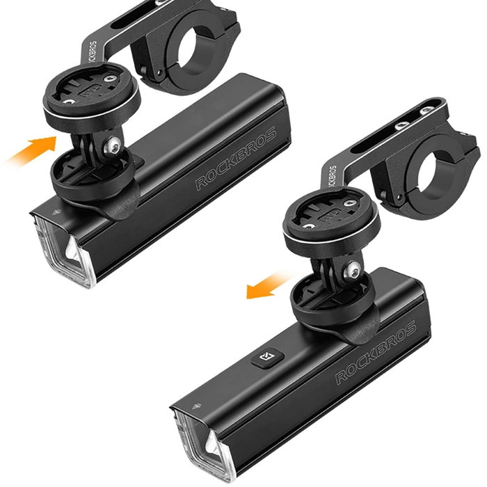 Rockbros Luz delantera de bicicleta 1000 lm con cable USB-C a USB-A, negra