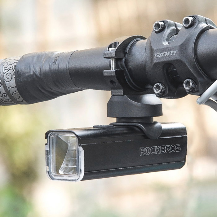 Rockbros Luz delantera de bicicleta 1000 lm con cable USB-C a USB-A, negra