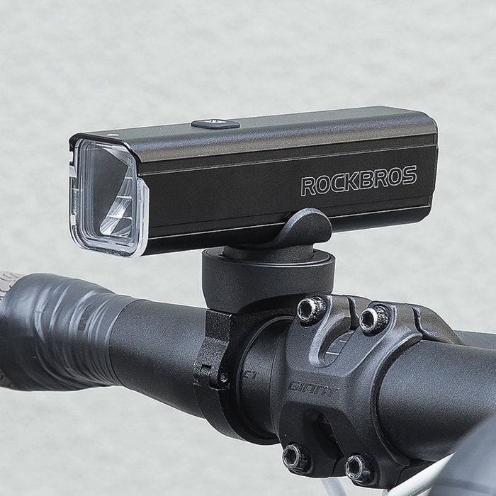 Rockbros Luz delantera de bicicleta 1000 lm con cable USB-C a USB-A, negra