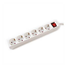 VALUE Regleta de 6 tomas con interruptor, blanco, 6 m