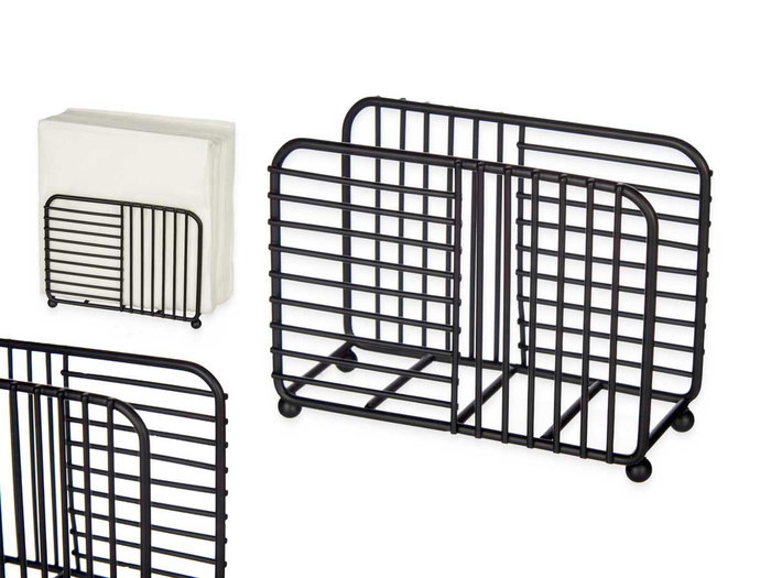 Kinvara Servilletero Metal Negro 15x11.5x6.5 cm (Set de 6) Kinvara Servilletero Metal Negro 15x11.5x6.5 cm (Set de 6)