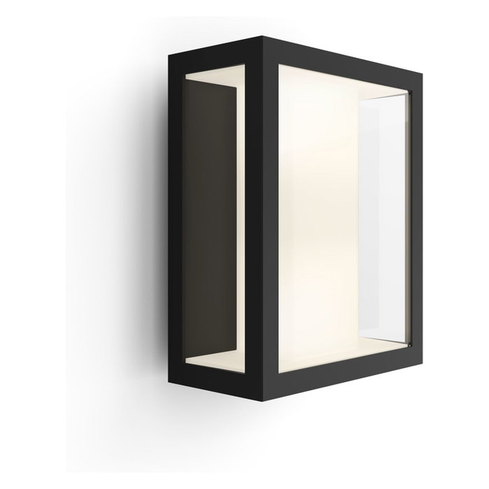Philips Hue Impress Aplique de Pared Inteligente Exterior, Luz Blanca y de Color, Negro, Grande