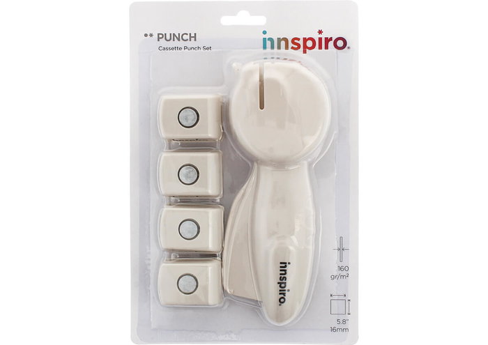 Innspiro Set de troqueladora Cassette Punch con 4 cartuchos emoticonos 16mm