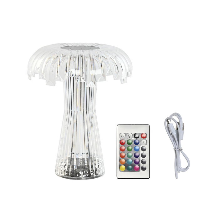 DKD Home Decor Lámpara de Sobremesa LED de Acrílico Transparente Táctil