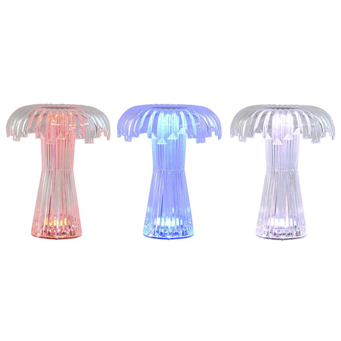 DKD Home Decor Lámpara de Sobremesa LED de Acrílico Transparente Táctil