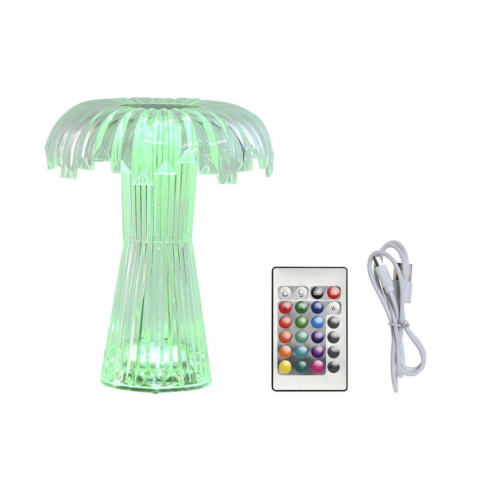DKD Home Decor Lámpara de Sobremesa LED de Acrílico Transparente Táctil
