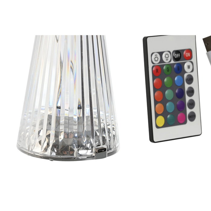 DKD Home Decor Lámpara de Sobremesa LED de Acrílico Transparente Táctil