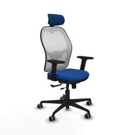 PIQUERAS Y CRESPO Silla de oficina Jorquera con mecanismo Sincro/Traslack Azul y Blanco