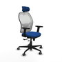 PIQUERAS Y CRESPO Silla de oficina Jorquera con mecanismo Sincro/Traslack Azul y Blanco