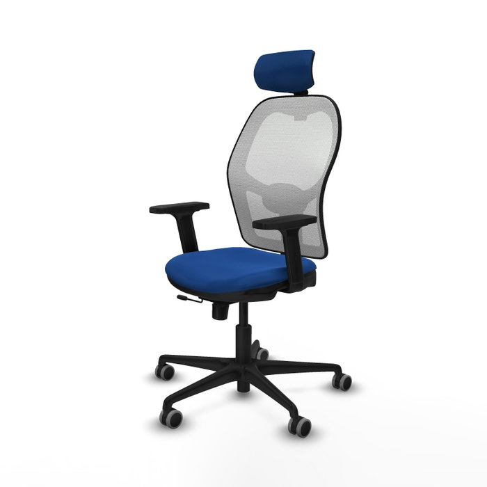 PIQUERAS Y CRESPO Silla de oficina Jorquera con mecanismo Sincro/Traslack Azul y Blanco